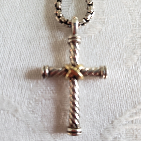 David Yurman Men's Cable Cross Pendant - Picture 1 of 4